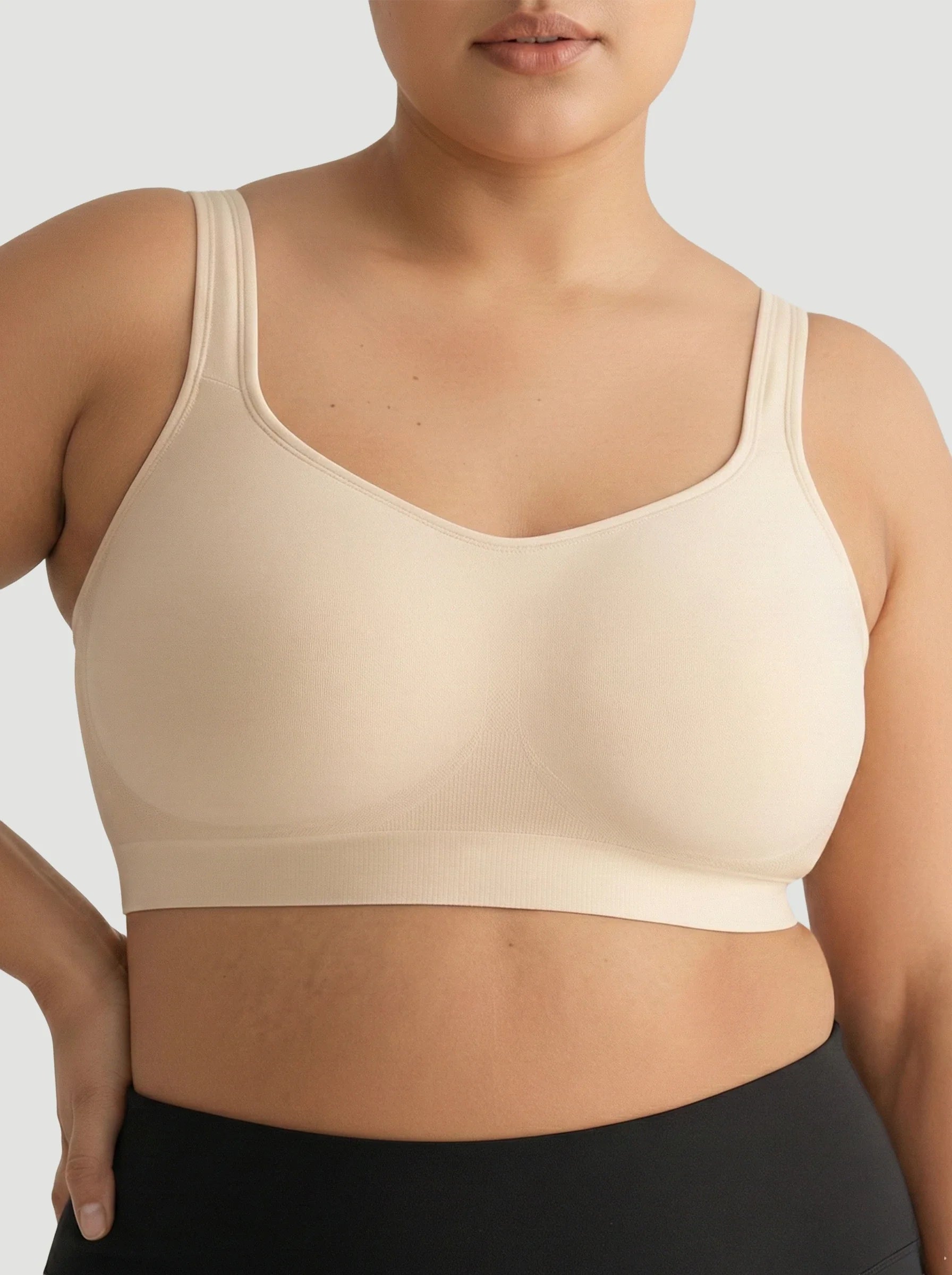 2-Pack Adjustable Wire Free Shaper Bra (Cups A-FF) + FREE Bra Extender