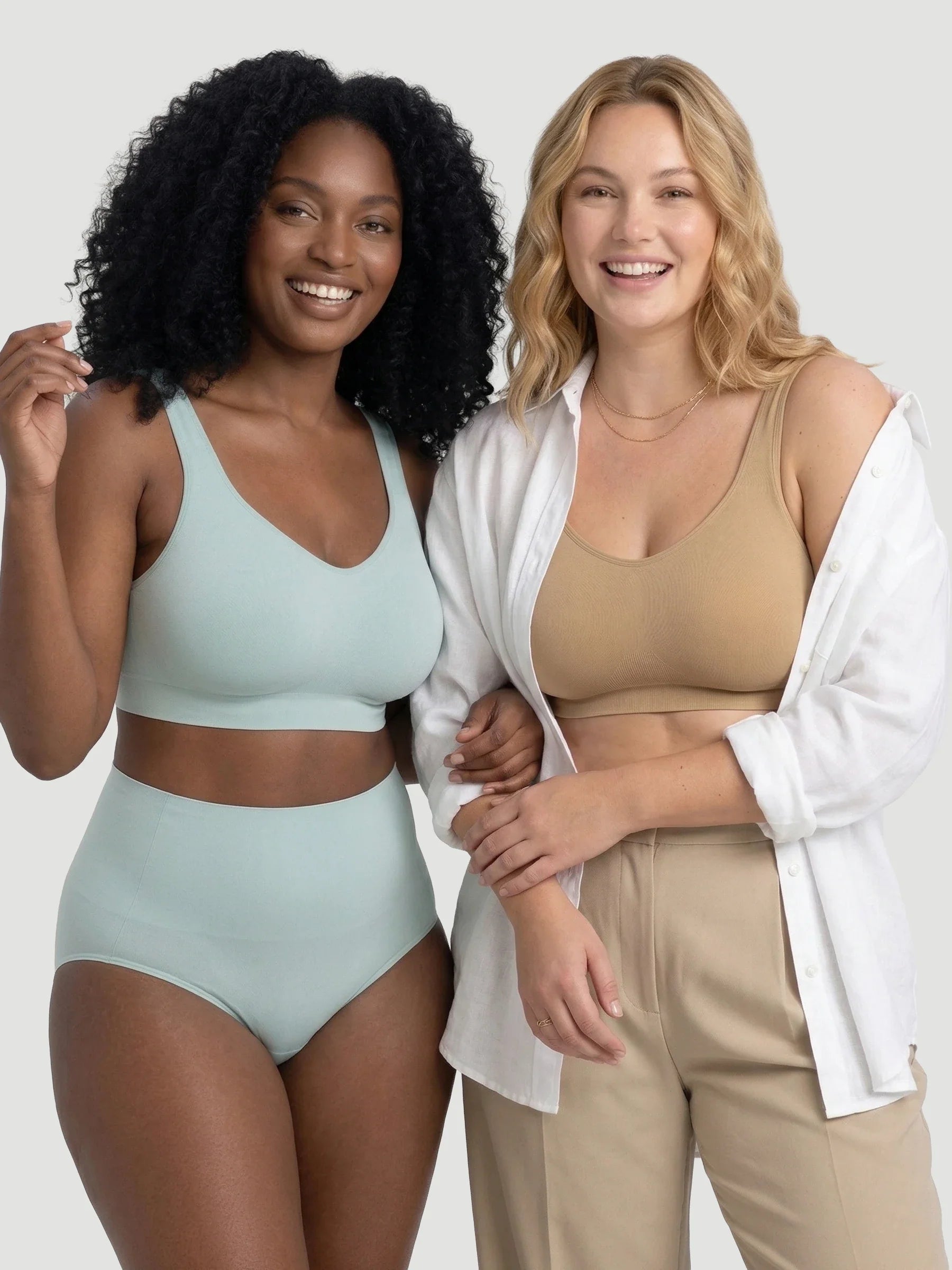 2-Pack Adjustable Wire Free Shaper Bra (Cups A-FF) + FREE Bra Extender