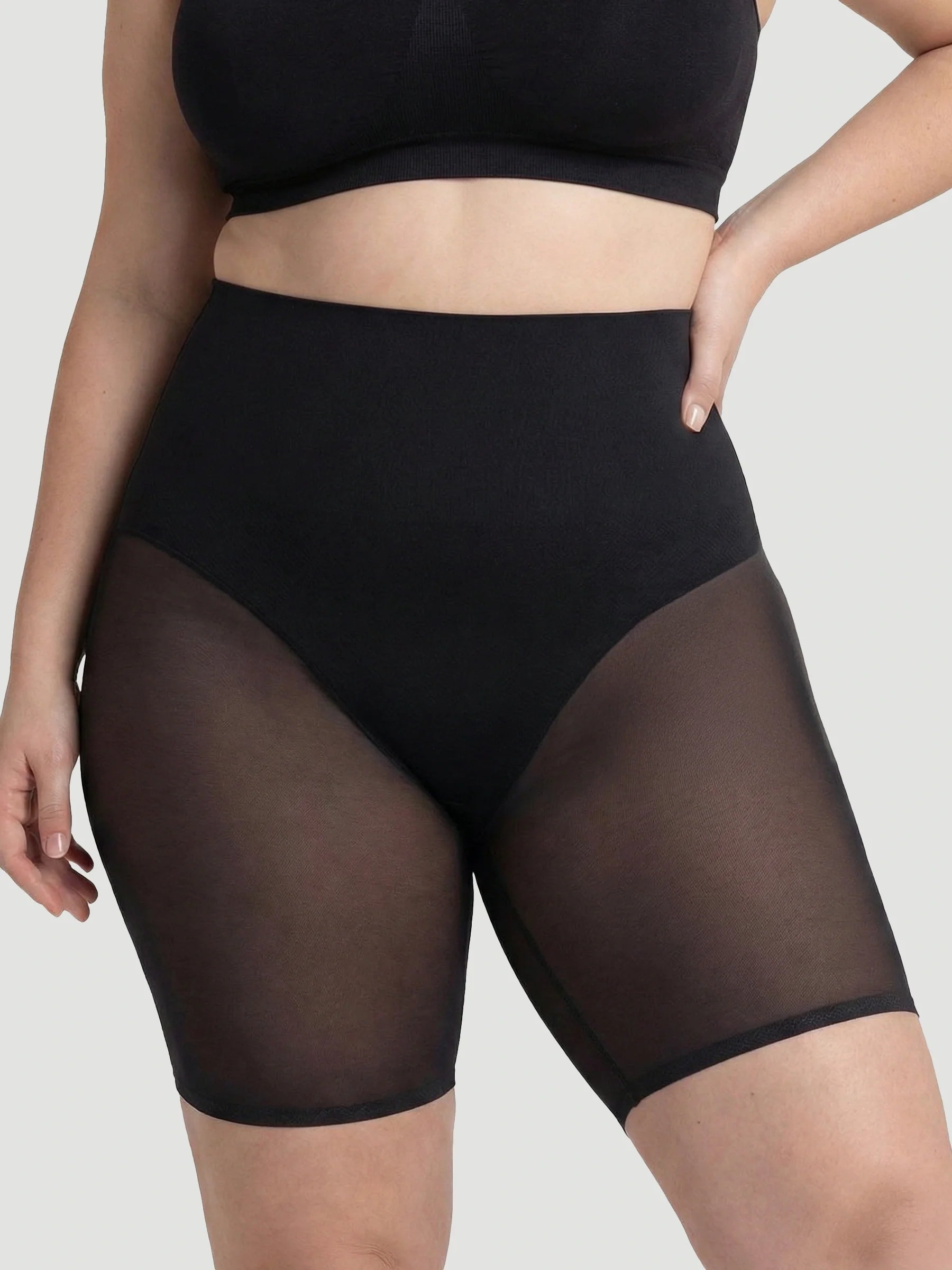High-Waisted Mesh Shaping Shorts