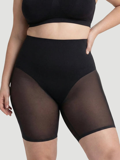 High-Waisted Mesh Shaping Shorts