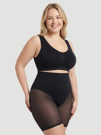 High-Waisted Mesh Shaping Shorts