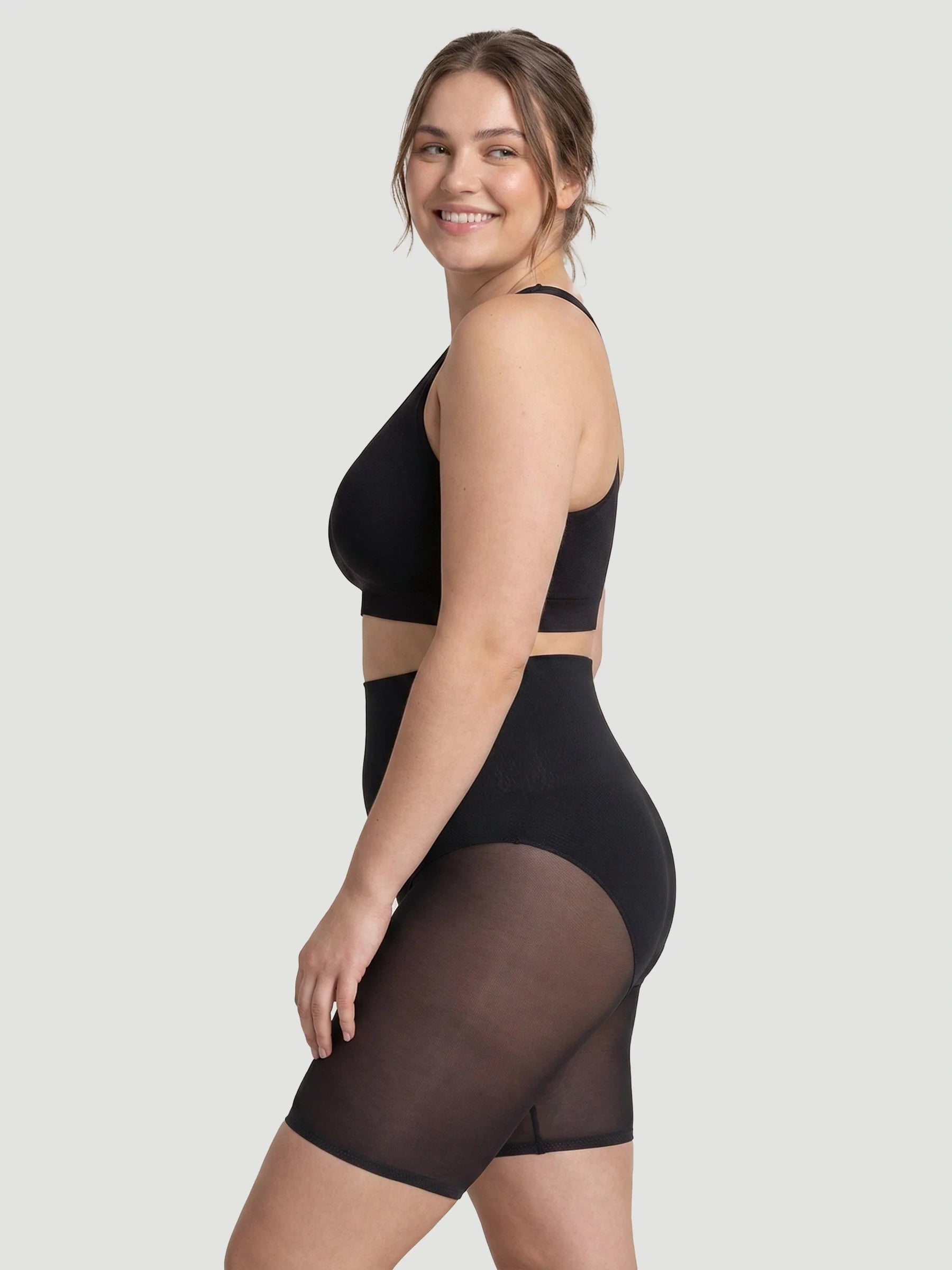 High-Waisted Mesh Shaping Shorts