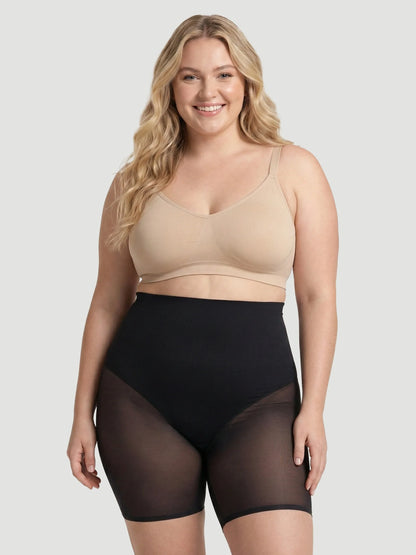 High-Waisted Mesh Shaping Shorts