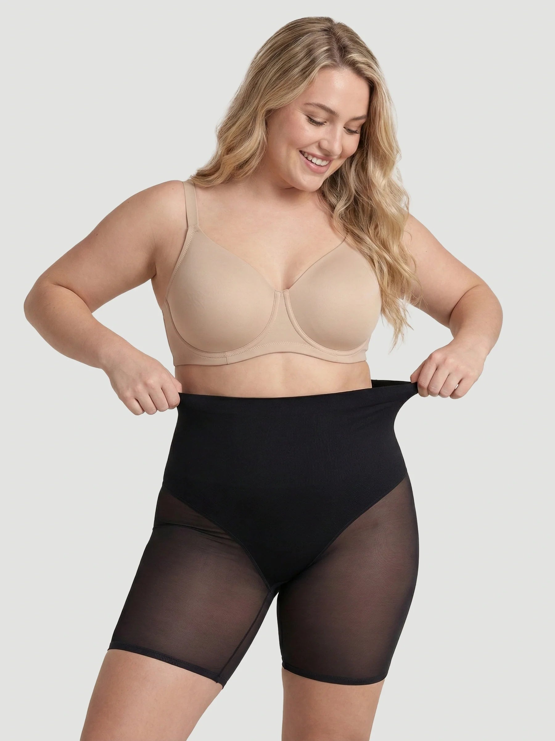 High-Waisted Mesh Shaping Shorts