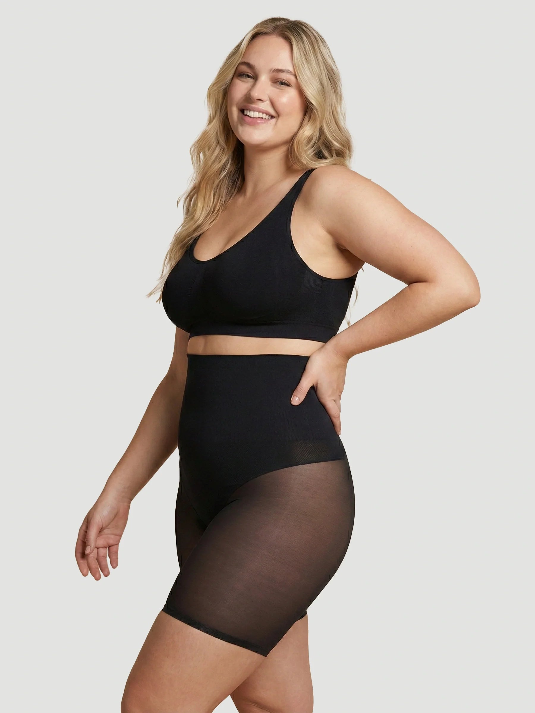 High-Waisted Mesh Shaping Shorts